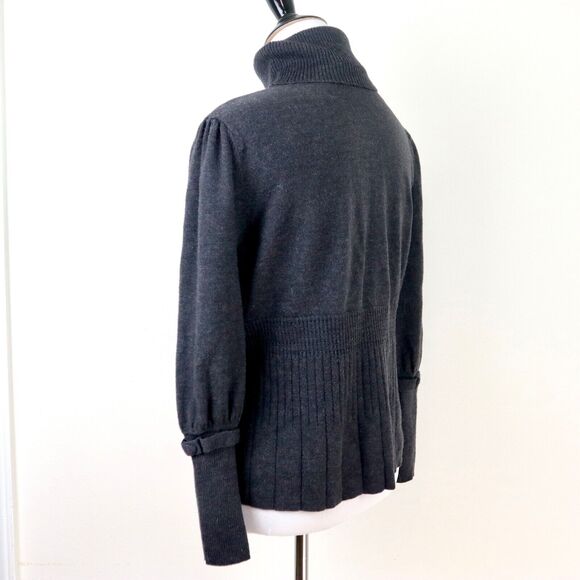 Pendleton Size Petite L Merino Wool Knit Sweater Turtleneck Gray - Picture 3 of 10